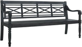 Patio Collection Martin Adirondack Acacia Wood Bench, Ash Grey