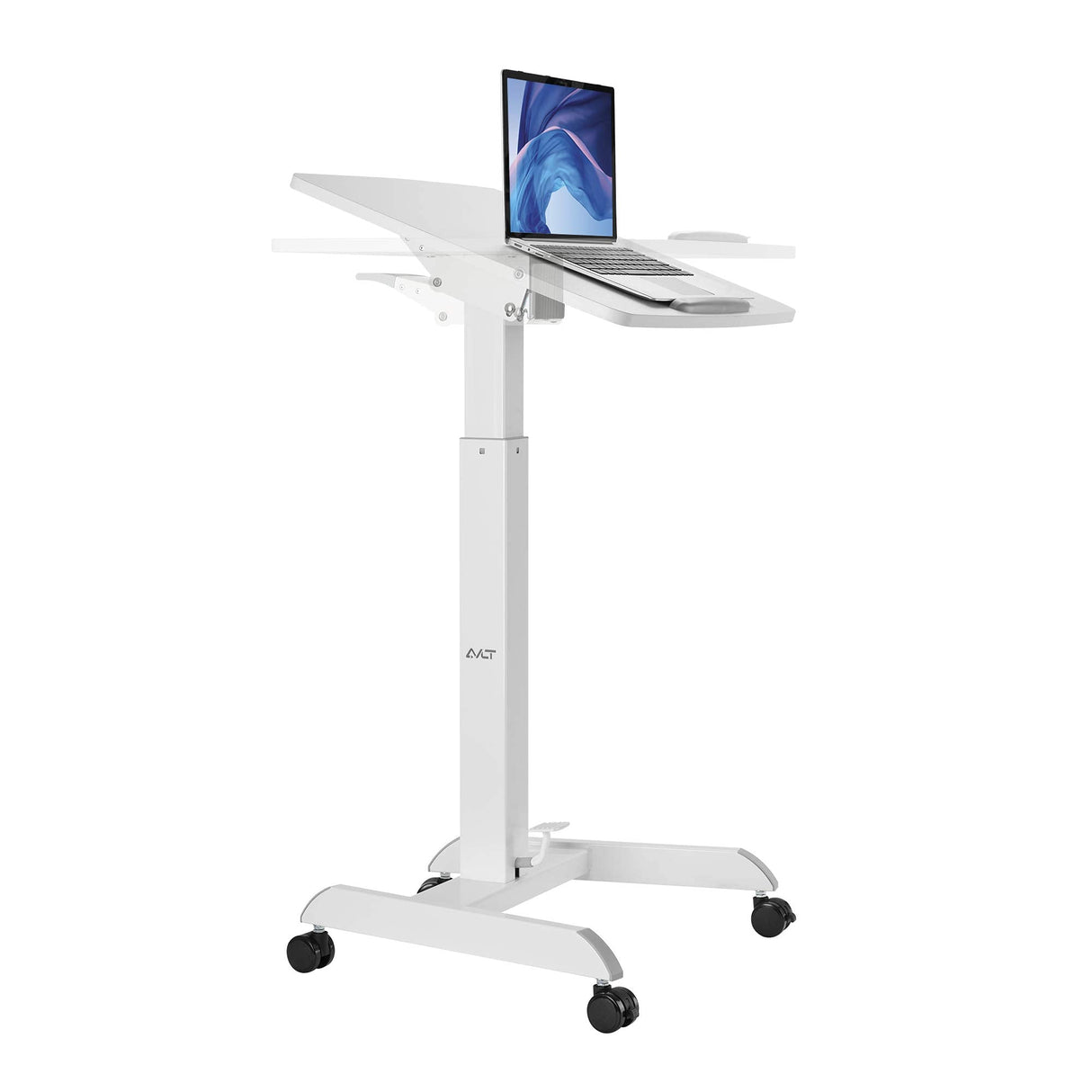 47" Height Adjustable Mobile Workstation with Tilting Desk (3 ft 11 inches) - Foot Pedal Pneumatic