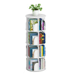 & Design 4 Tier 360° Rotating Stackable Shelves Bookshelf Organizer (White)