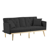 69''Convertible Futon Sofa Bed, Modern Folding Velvet Sleeper Couch Bed