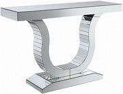 930010 Contemporary U Shaped Base Console Table with Mirrored Panels