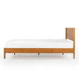 Mid-Century Wood Platform Bed Frame with Solid Wood Foundation - Full Size