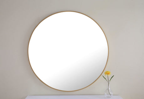 Eternity 32" Round Metal Frame Mirror in Silver