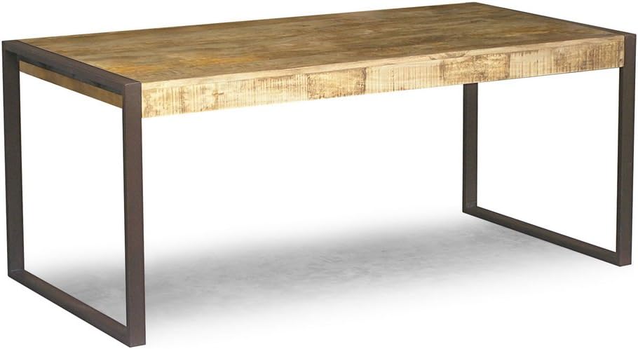 Timbergirl Hand-Crafted Reclaimed Wood and Metal Dining Table,