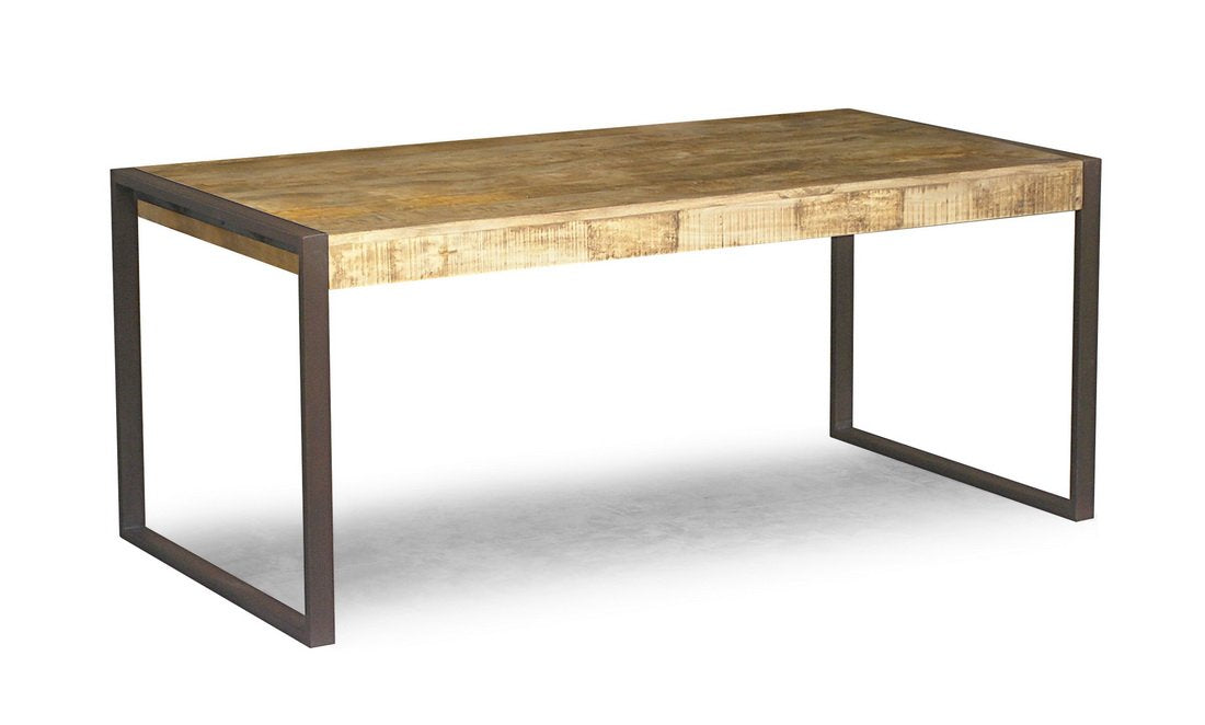 Timbergirl Hand-Crafted Reclaimed Wood and Metal Dining Table,