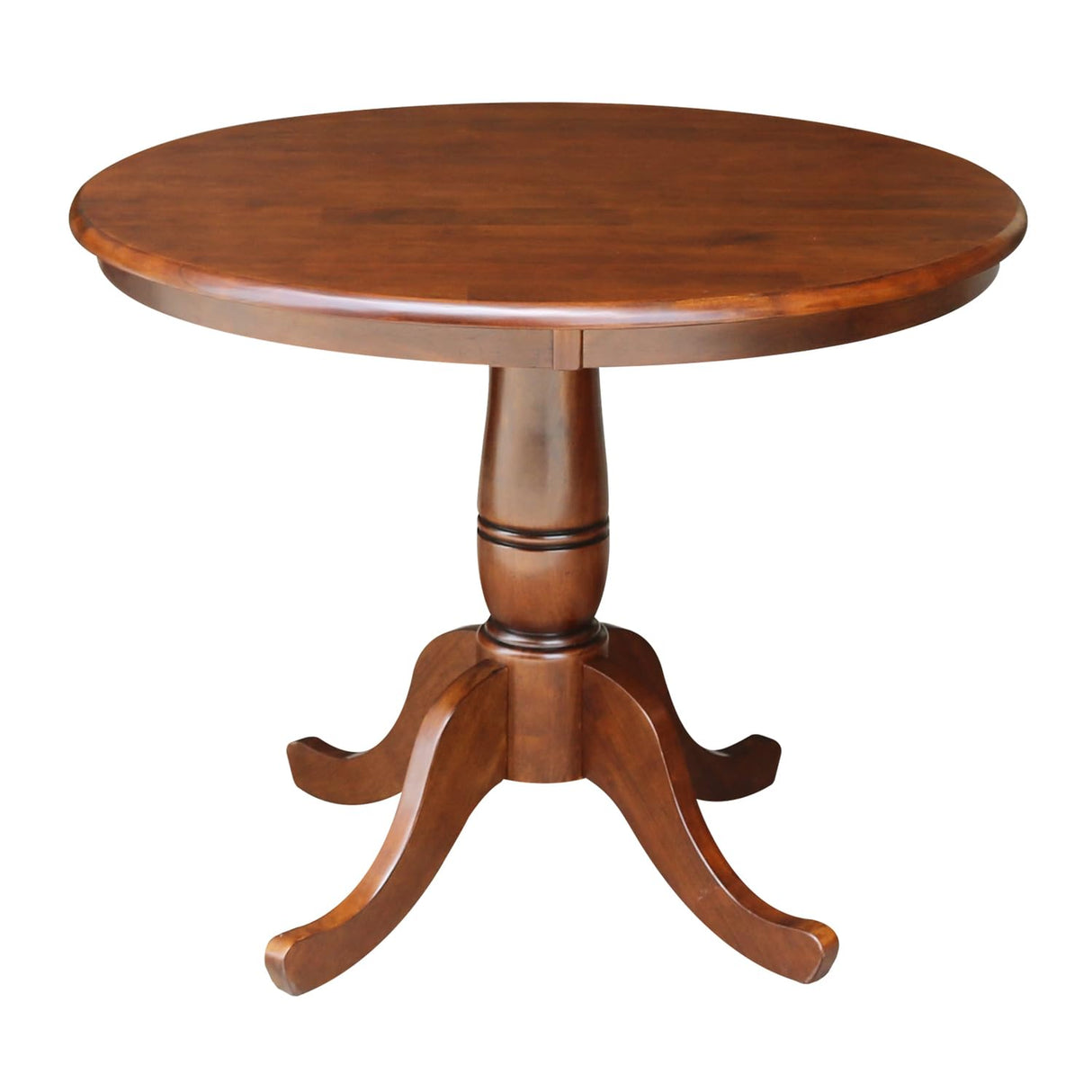 36-Inch Round Pedestal Table, 30-Inch, Espresso