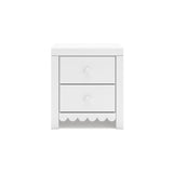 Mollviney Minimalist 2 Drawer Nightstand with USB Ports, White