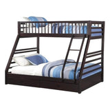 Twin/Queen Bunk Bed with Drawers, Espresso (AC-37425)