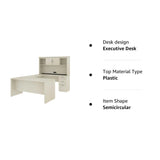 Logan 66W U or L-Shaped Executive Office Desk with Pedestal and Hutch in white