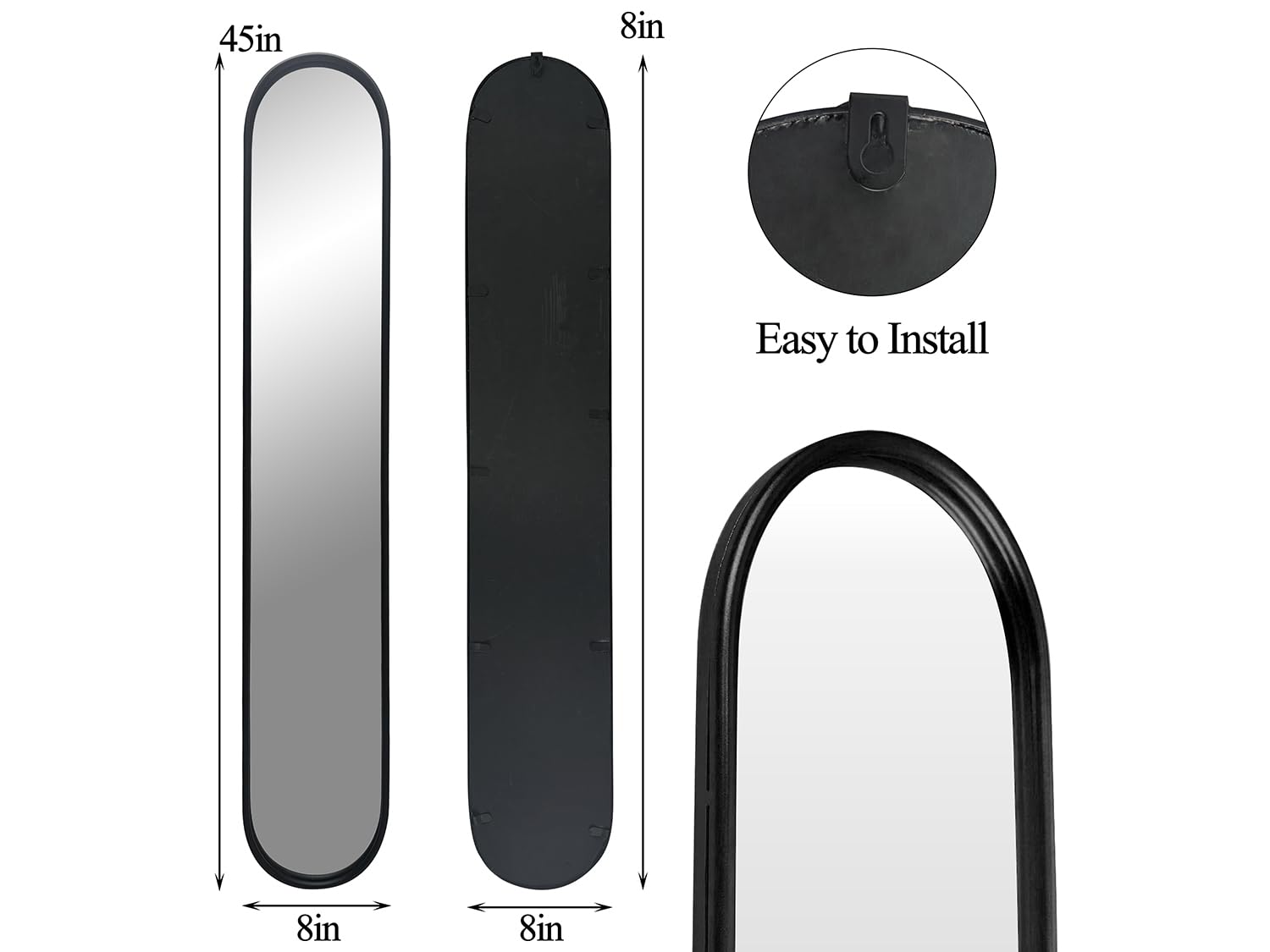 Gold Full Length Oval Mirror with Metal Frame