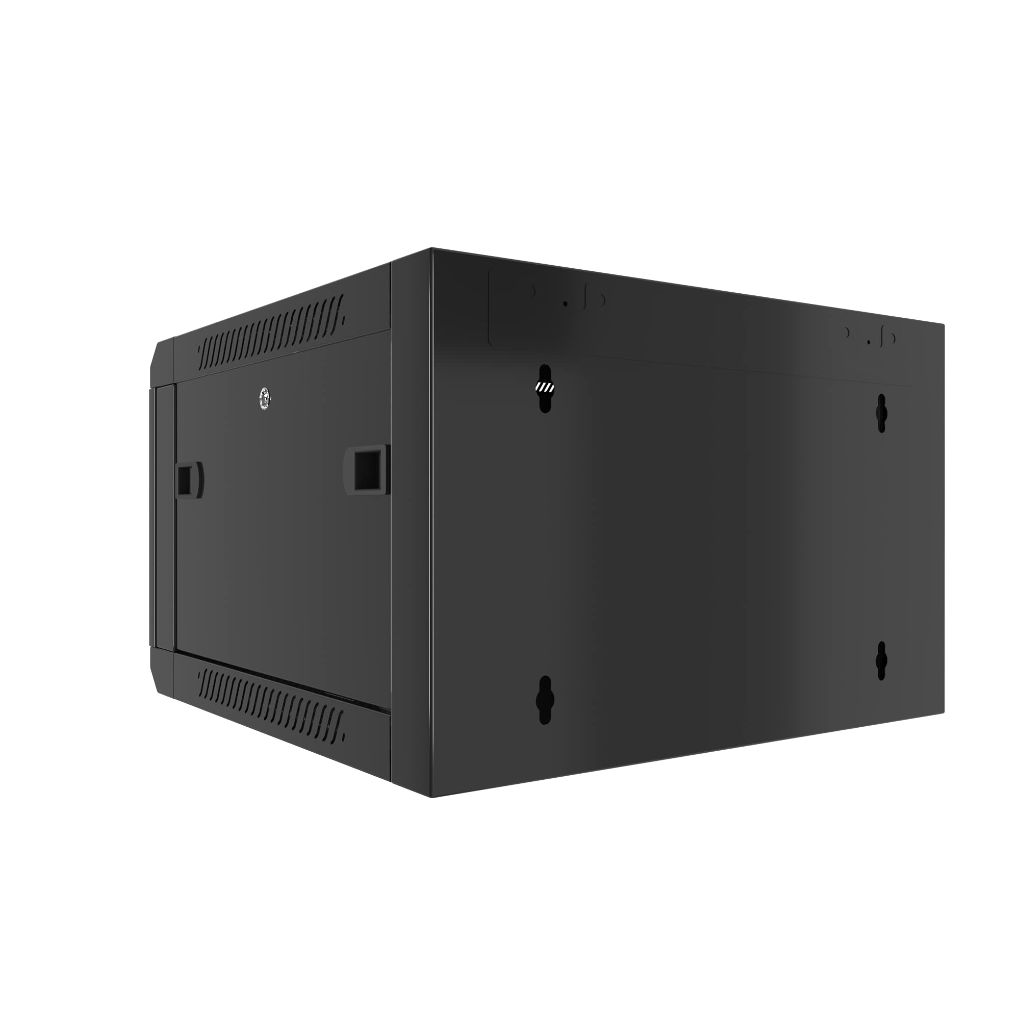 Grufle Media Storage Cabinet, 4-Tier Shelves Audio Video Media Stand Cabinet with Height Adjustable, Modern AV Cabinet with Glass Doors and Pulley, Storage for Entertainment Stereo Component