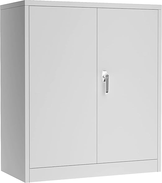 72 Inch Tall 2 Door Locking Metal Storage Cabinet Organizer with 4 Adjustable Shelves