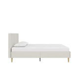 DHP Andrea Tufted Upholstered Platform Bed, Queen, Gray Linen