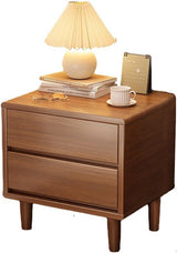 Nightstand, Solid Wood Bedside Table, 2 Drawer Mid Century Modern Nightstand