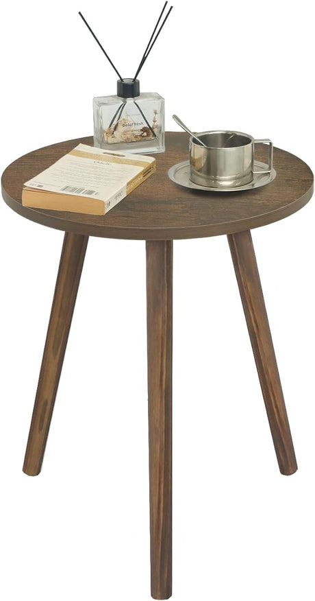 Round End Table, Black Side Table Modern Home Decor Small Accent Table