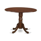 East West Furniture DLCA3-MAH-LC Dublin 3 Piece Set Contains a Round Dining Table with Dropleaf and 2 Faux Leather Kitchen Room Chairs, 42x42 Inch, Mahogany