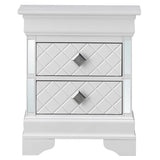 Furniture Verona Wood 2 Drawer Nightstand White