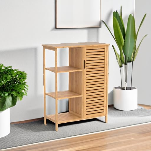 Bathroom Storage Cabinet Bamboo Floor Cabinet Free Standing Organizer