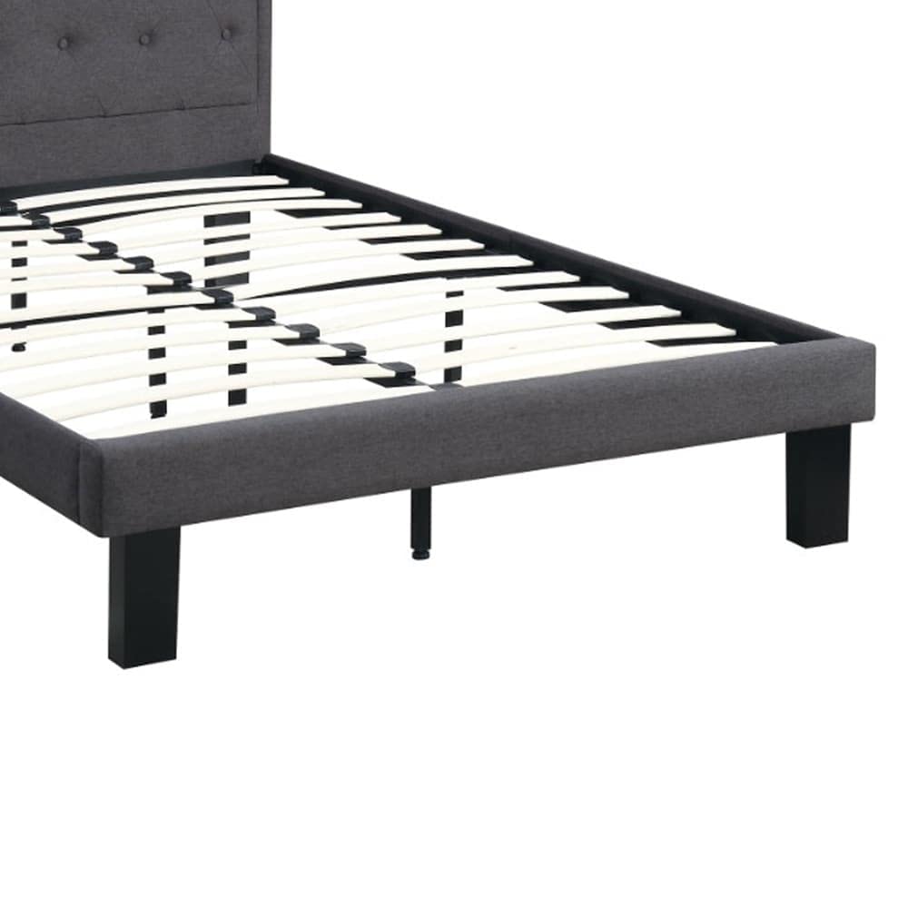 Ash Glorious Upholstered Wooden Twin Bed, Black