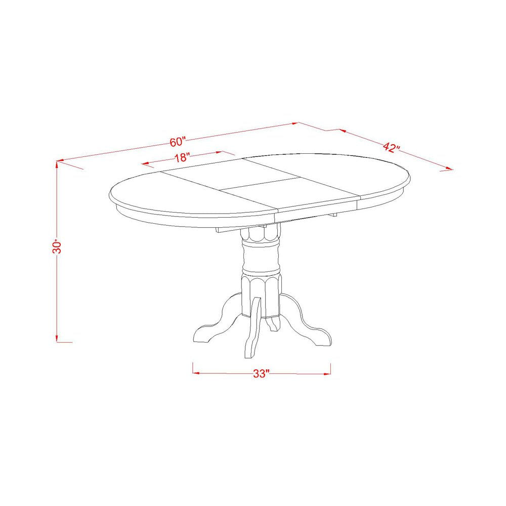 KEVA7-ESP-C 7 Piece Kitchen Table & Chairs Set Consist of an Oval Dining Room Table