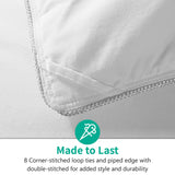 APSMILE Luxury Feathers Down Comforter Oversized Queen Size, Ultra-Soft 750 Fill-Power Duvet Insert for Winter, Heavy Weight Comforter, Fluffy Down Comforter for Bed (98x98, White)