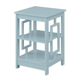 Town Square End Table with Shelves, 15.75" L x 15.75" W x 23.5" H, Sea Foam