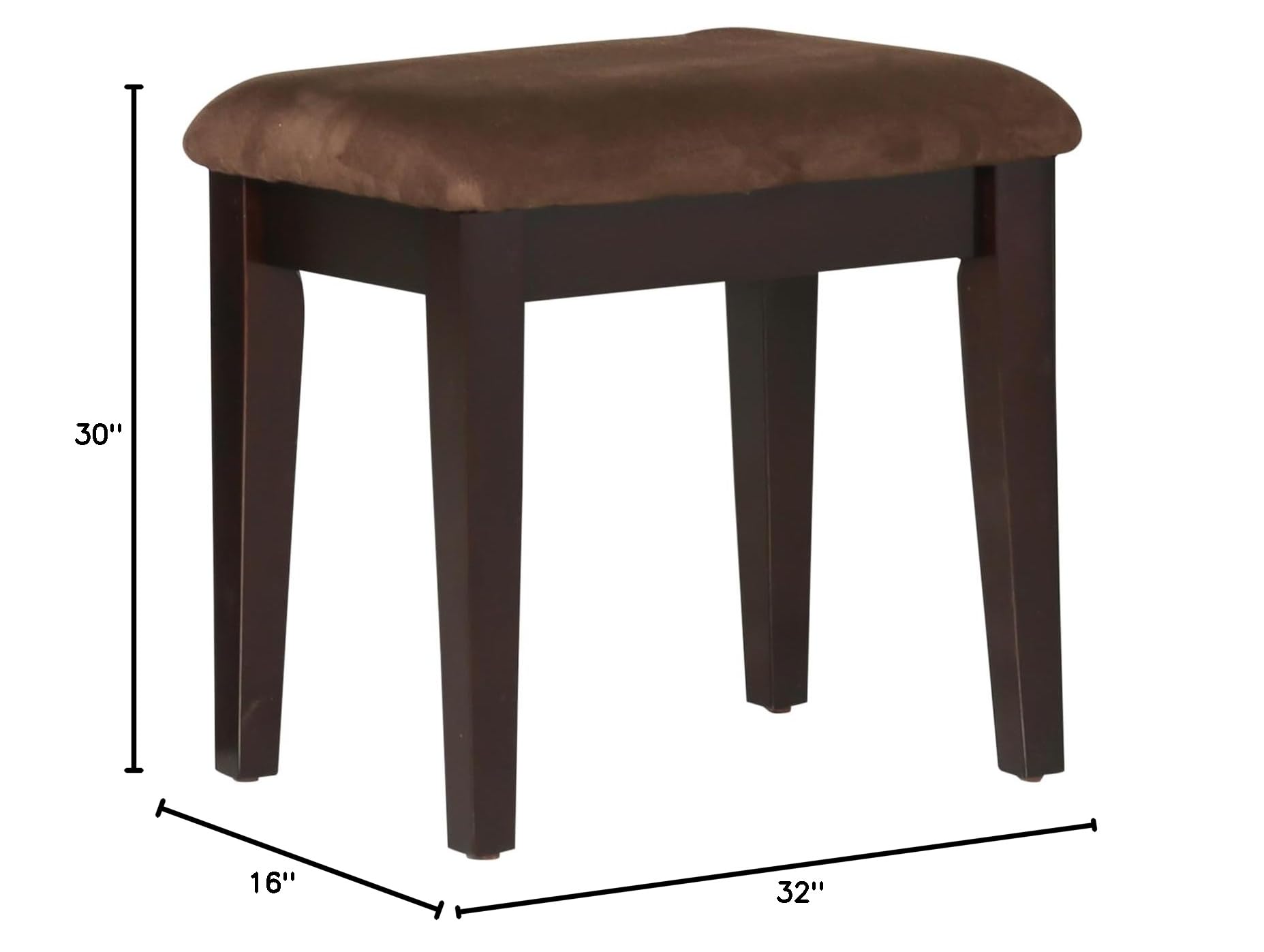 Doris 2-Piece Vanity and Stool Set, Espresso