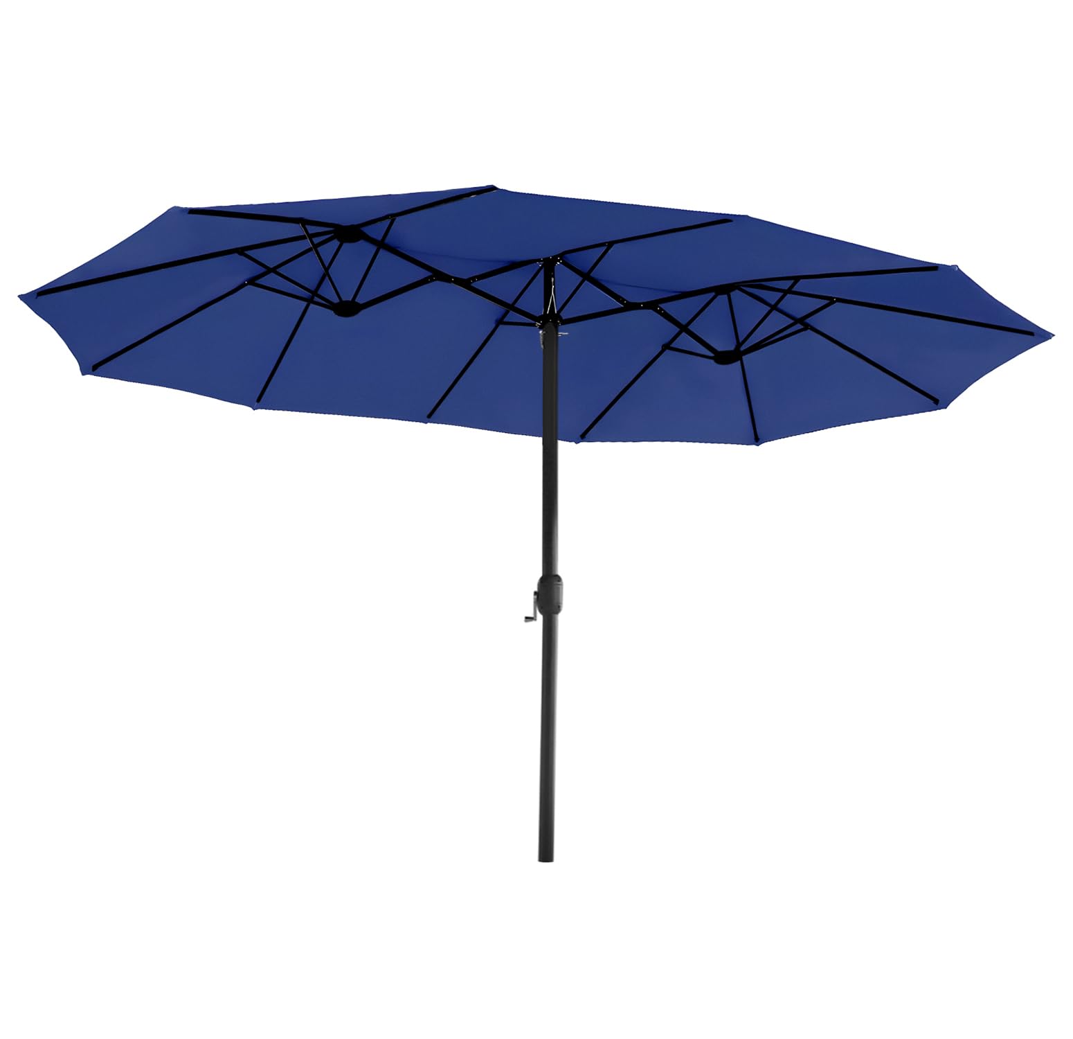 15ft Large Patio Umbrella, Outdoor Double-Sided Market Umbrella with Crank Handle