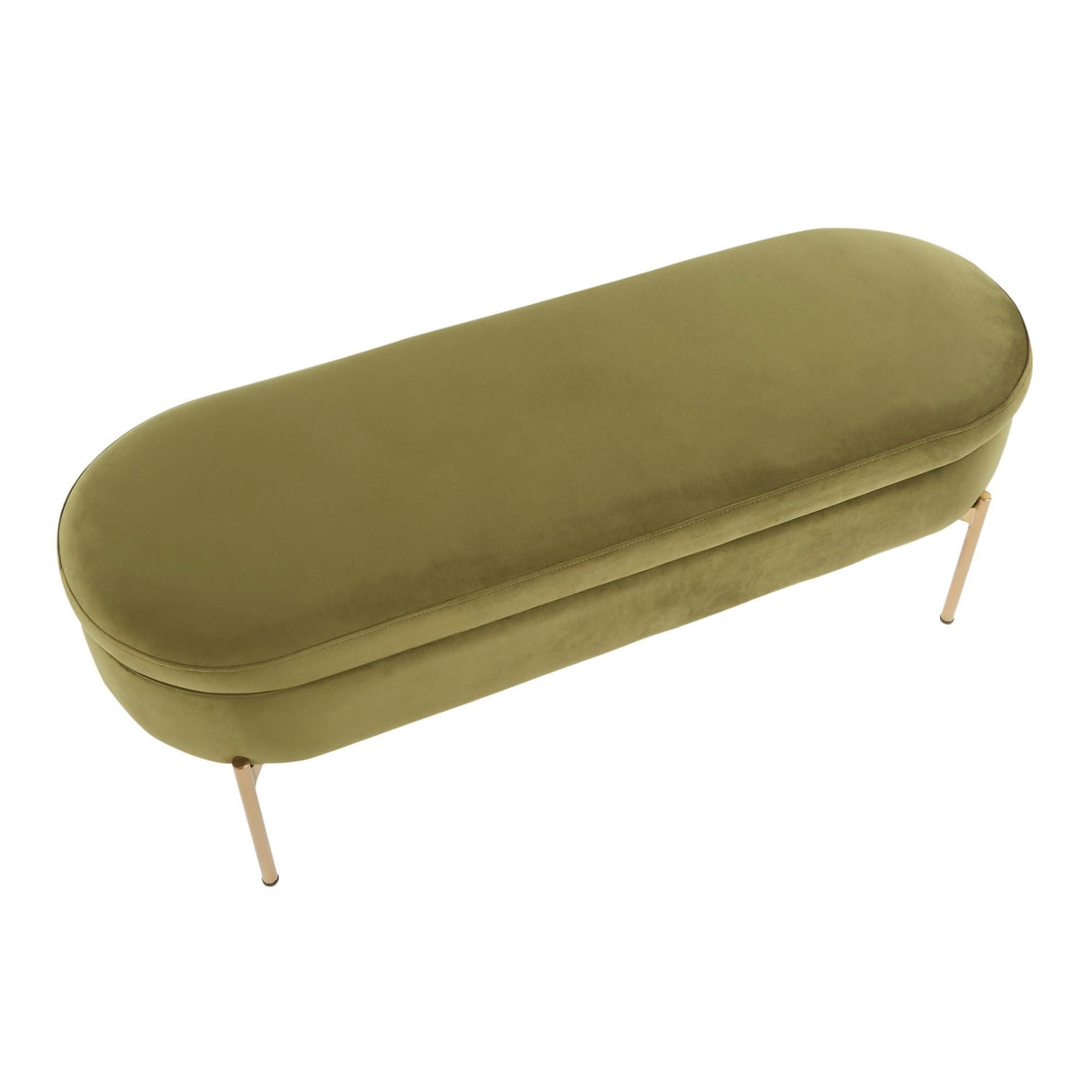 Chloe Storage Bench, Velvet Upholstered Storage Bench, Storage Bench for Entryway, Bedroom Bench with Storage (Green Velvet)