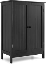 Bathroom Floor Cabinet, Freestanding Storage Cabinet with Double Doors and Shelf