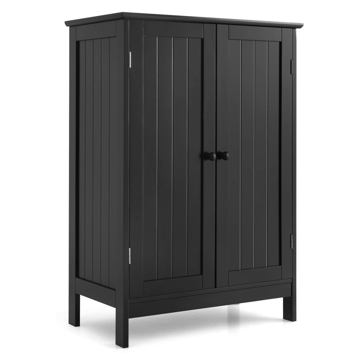 Bathroom Floor Cabinet, Freestanding Storage Cabinet with Double Doors and Shelf