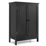 Bathroom Floor Cabinet, Freestanding Storage Cabinet with Double Doors and Shelf