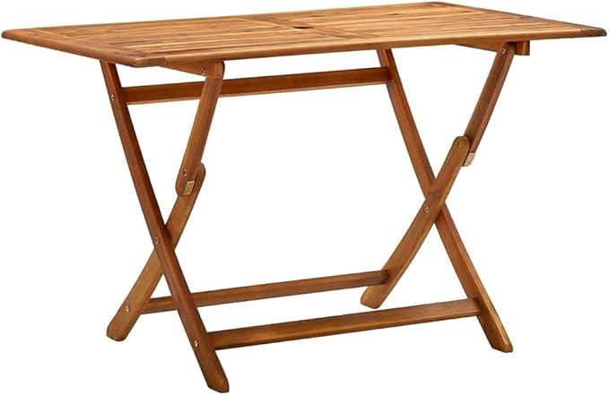 Solid Acacia Wood Folding Patio Table - Elegant Outdoor Dining Furniture for Garden