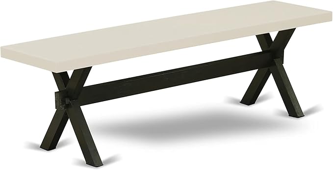 X-Style Modern Dining Bench with Wood Seat