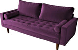 Womble Velvet Upholstered Living Room Diamond Tufted Chesterfield with Gleaming