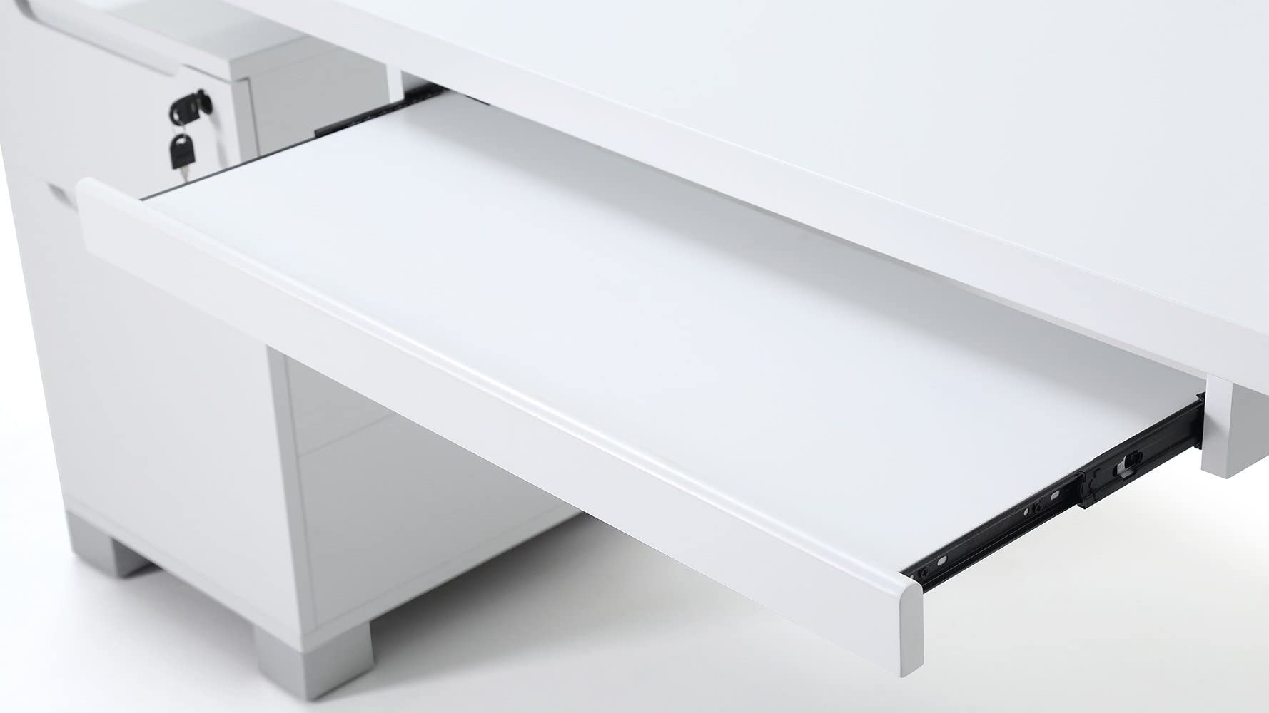Furniture 79" Modern Ford Executive Desk with Filing Cabinets -