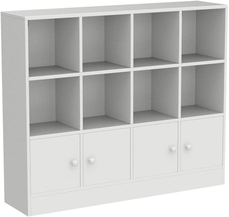 3 Tier Bookshelf, 12 Cube Storage Organizer Shelf with 4 Doors