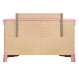 Glory Furniture Louis Phillipe 6 Drawer Dresser in Pink