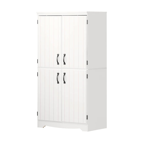 Farnel 4-Door Storage Cabinet-Pure White, Tall