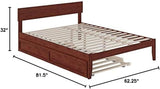 with Twin Extra Long Trundle in Walnut