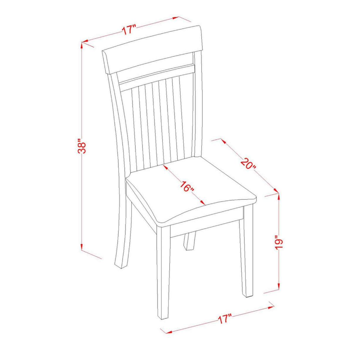 NDCA3-MAH-LC Norden 3 Piece Dinette Set for Small Spaces Contains a Rectangle Table