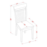 NDCA3-MAH-LC Norden 3 Piece Dinette Set for Small Spaces Contains a Rectangle Table