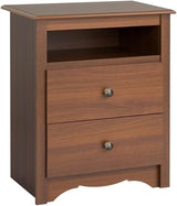 Fremont 2 Drawer Nightstand: Elegant Bedroom Furniture, Bedside Table with Open Shelf