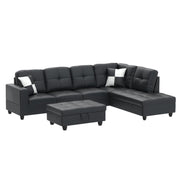 3 Piece Living Room Furniture Sets, L-Shaped Sectional Sofa