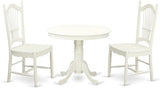 BCH-W 5 Piece Dining Room Table Set Includes a Round Wooden Table with Pedestal and 4