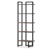 Industrial 5 Tier Wood Corner Shelf Stand with Rectangle Board, Corner Storage Rack Shelves