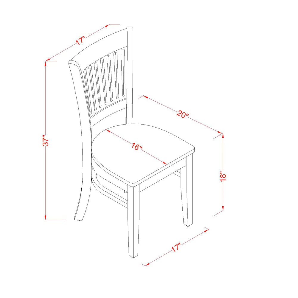 DUVA7-BLK-W Dudley 7 Piece Set Consist of a Rectangle Dinner Table and 6 Kitchen Dining Chairs