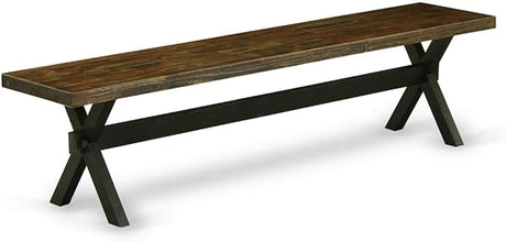 X-Style Modern Dining Bench with Wood Seat