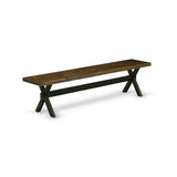 X-Style Modern Dining Bench with Wood Seat