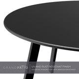 Round Steel Patio Coffee Table, Weather Resistant Outdoor Large Side Table